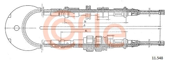 Тросовий привод, стоянкове гальмо, ззаду, Ford Sierra 82-89, Cofle 11.548