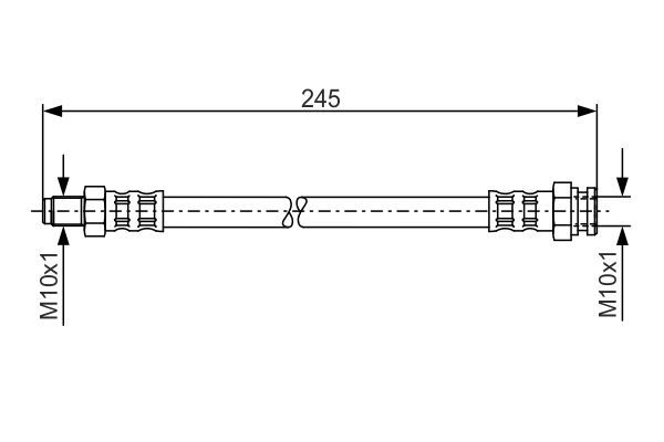 Гальмівний шланг, 223мм, MITSUBISHI шланг гальмівний передн. L 200, Bosch 1987481013