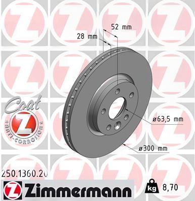 Гальмівний диск, Zimmermann 250.1360.20