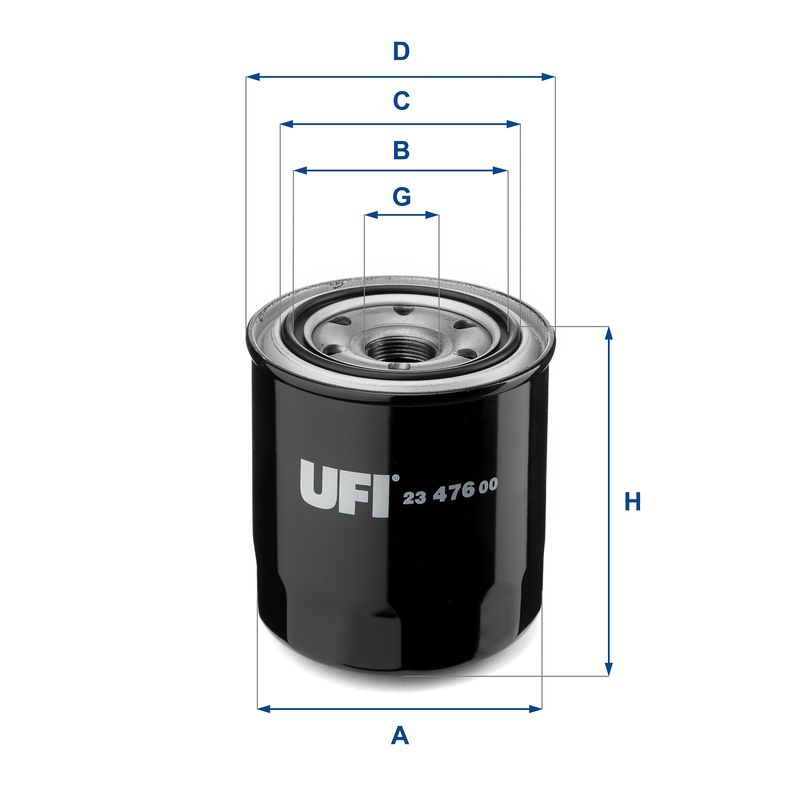 Оливний фільтр, фільтр для накручування, Ufi 23.476.00