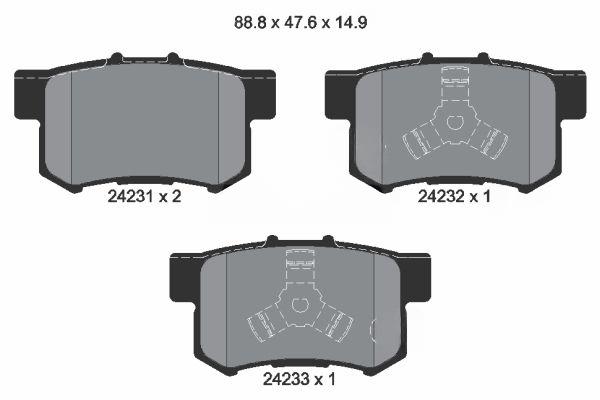 Комплект гальмівних накладок, дискове гальмо, Textar 2423101