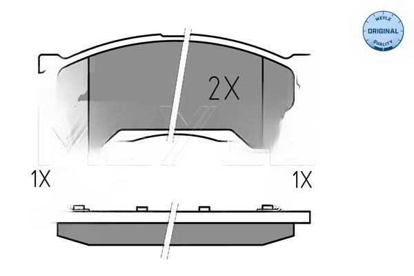 Комплект гальмівних накладок, дискове гальмо, Meyle 0252175416/W