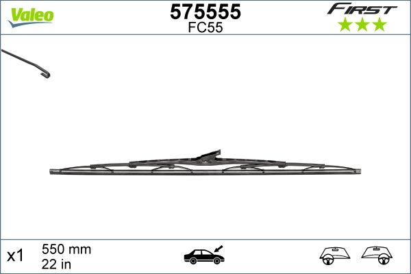 Щітка двірника, Standard 550mm VF55 x1, Valeo 575555