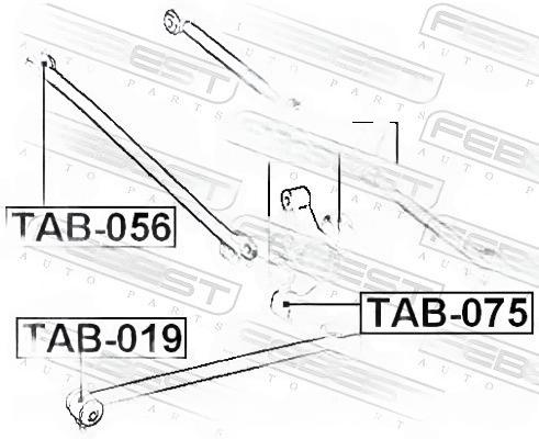 Опора, важіль підвіски, задня вісь, TOYOTA AVENSIS AT220/ZZT220 1997-2003), Febest TAB-056