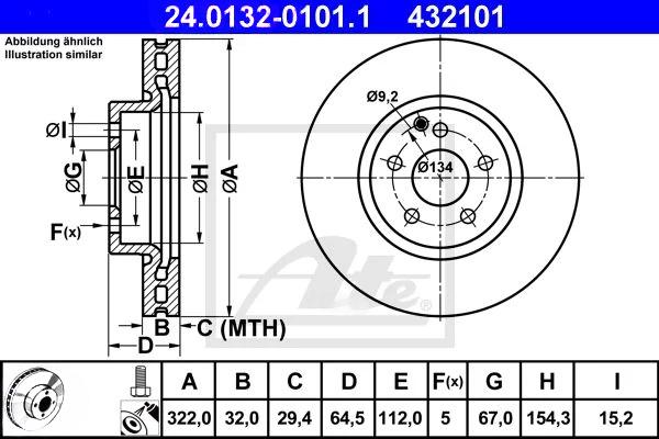 Гальмівний диск, Ate 24.0132-0101.1