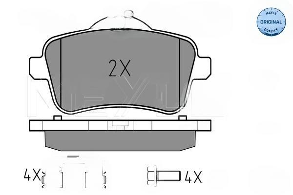 Комплект гальмівних накладок, дискове гальмо, Meyle 0252521518