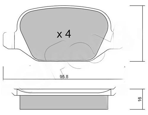 Комплект гальмівних накладок, дискове гальмо, без контакту попередження про знос, FIAT Linea, ALFA 147/156, Cifam 8223241