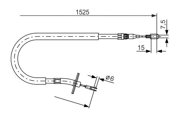 Тросовий привод, стоянкове гальмо, Mercedes SPRINTER 4-T задній лівий, Bosch 1987477858