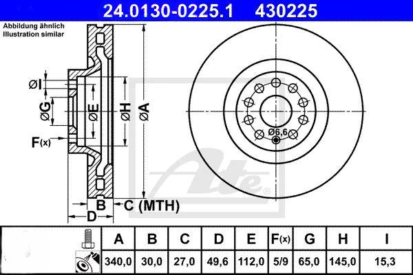 Гальмівний диск, Ate 24.0130-0225.1