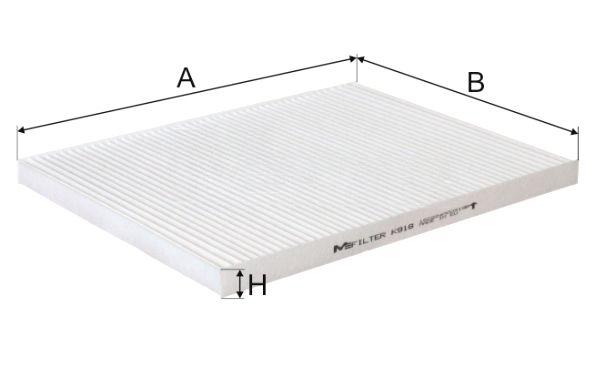 Фільтр, повітря у салоні, 17,5мм, фільтр пилку, Opel Omega B 94-03, Mfilter K918