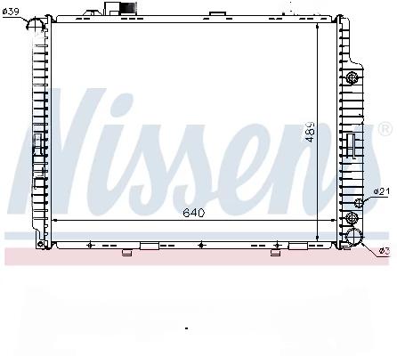 Радіатор, система охолодження двигуна, MERCEDES E-CLASS W210 (95-), Nissens 62608A