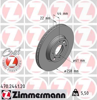 Гальмівний диск, Zimmermann 470.2441.20