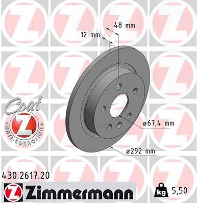 Гальмівний диск, Zimmermann 430.2617.20