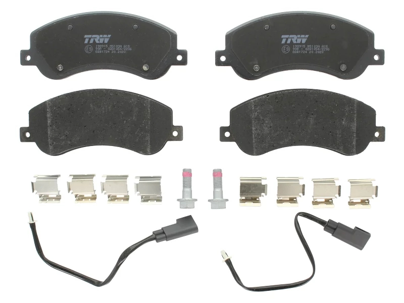 Комплект гальмівних накладок, дискове гальмо, з контактом попередження про знос, FORD/VW TRANSIT/AMAROK 06- перед.с датчтком, Trw GDB1724
