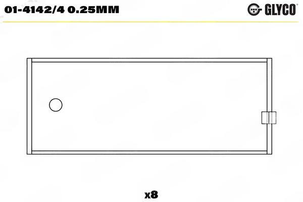 Підшипник шатуна, Glyco 01-4142/40.25MM