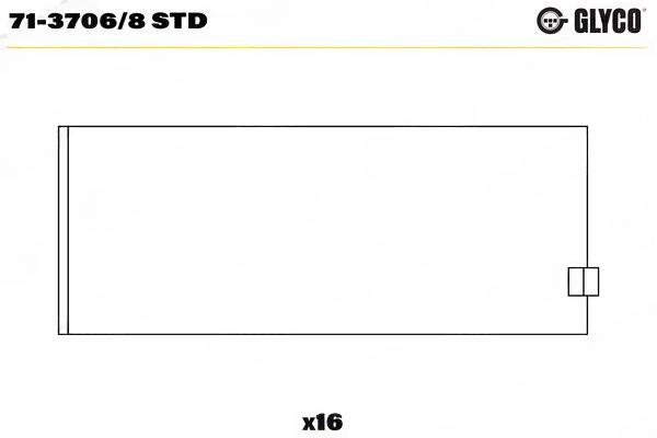 Підшипник шатуна, Glyco 71-3706/8STD