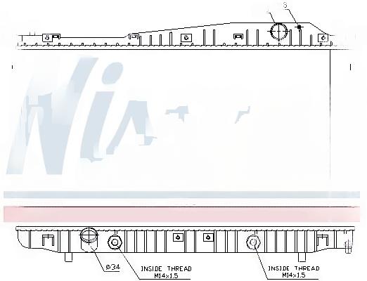 Радіатор, система охолодження двигуна, CHEVROLET Epica (V250), Nissens 61629