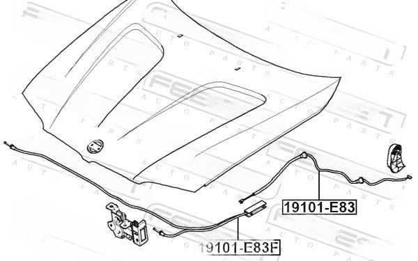Тяга кришки капота, Febest 19101-E83F