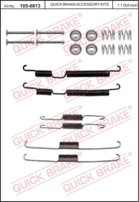 Комплект приладдя, гальмівна колодка, Quick Brake 105-0813