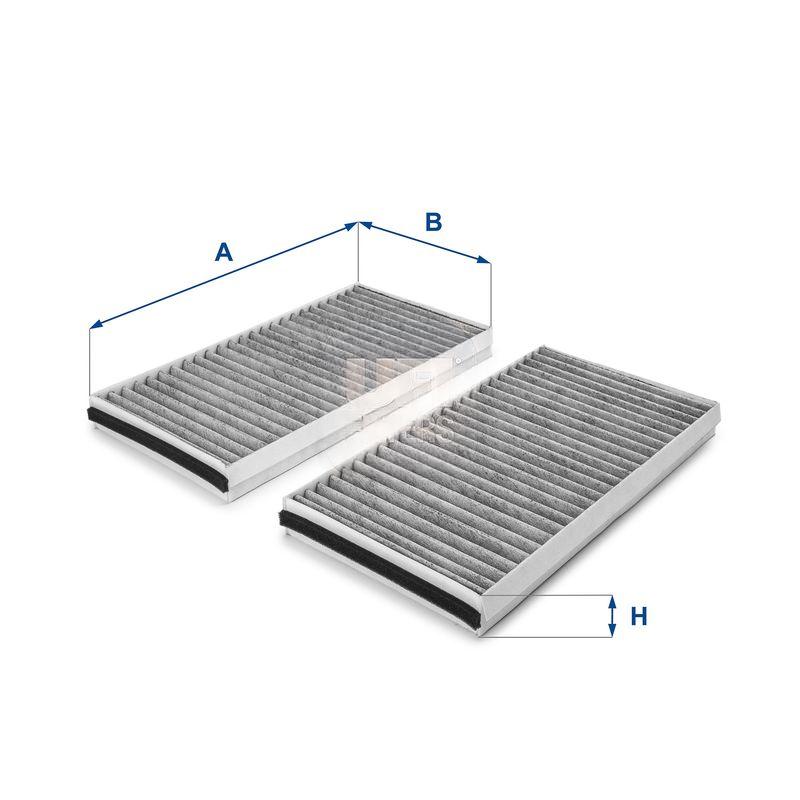 Фільтр, повітря у салоні, 30мм, вугільний фільтр, Ufi 54.127.00