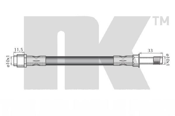 Гальмівний шланг, 521мм, Nk 8547134