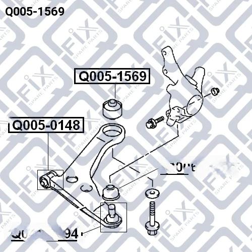 Сайлентблок передньго важеля задній а21, Q-Fix Q0051569