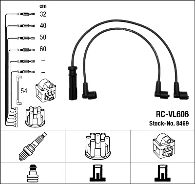 Комплект проводів високої напруги, Ngk RCVL606