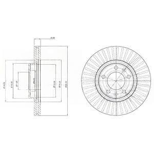 Гальмівний диск, з вентиляцією, 283мм, кількість отворів 5, PEUGEOT гальмівний диск передн.407 04-, Delphi BG3835C