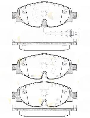 Комплект гальмівних накладок, дискове гальмо, передня вісь, з контактом попередження про знос, Audi A3/Q2/Q3/Seat/Skoda Octavia/Kodiaq/VW Golf/Pass