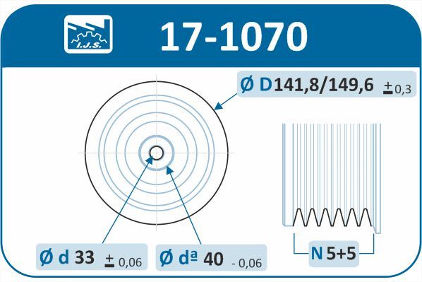 Комплект шківів, колінчатий вал, Ijs 17-1070