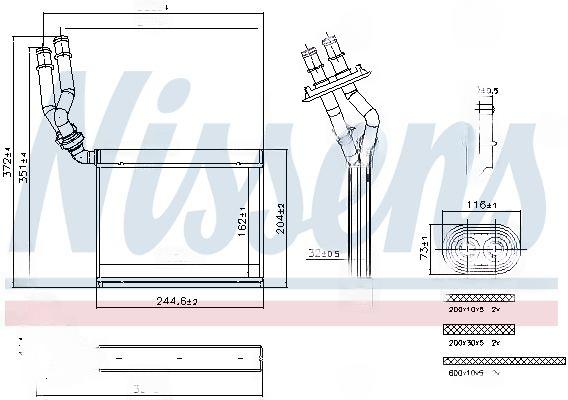 Теплообмінник, система опалення салону, Nissens 707299