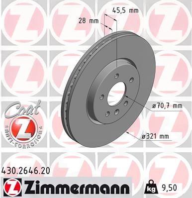 Гальмівний диск, Zimmermann 430264620