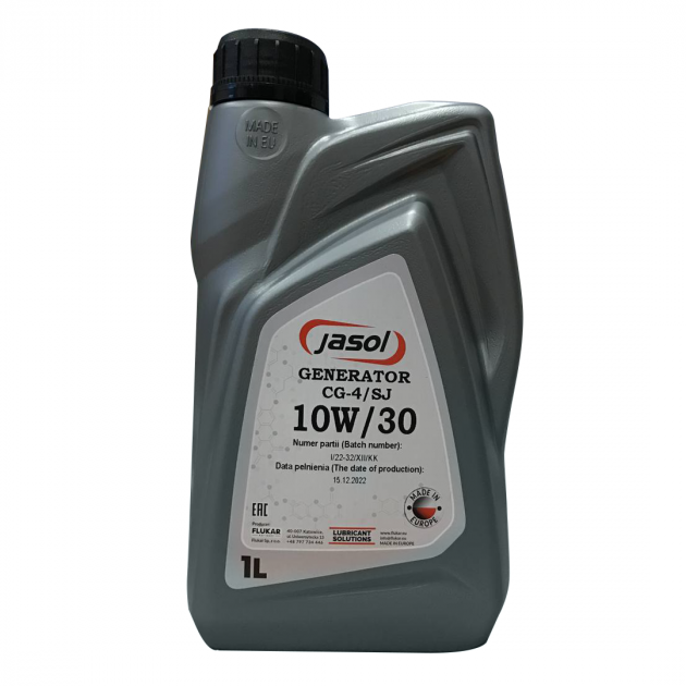 Масло для генератора, finery generatr oil cg-4/sj 10w30 1l, Jasol 10W301L