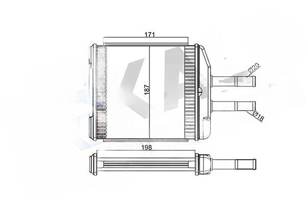 Теплообмінник, система опалення салону, Kale Oto Radyatör 347345