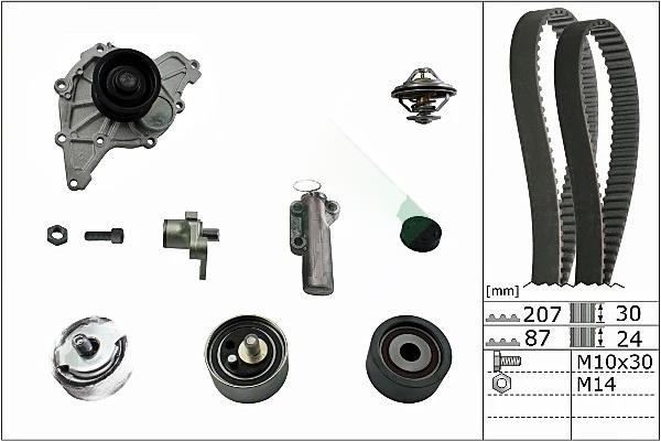 Водяний насос + зубчастий ремінь, Audi A4/VW Passat 2.5TDI 97-05 (CT1015), Ina 530053930