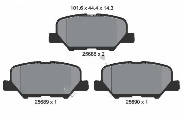 Комплект гальмівних накладок, дискове гальмо, Textar 2568801