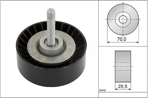 Відвідний/напрямний ролик, поліклиновий ремінь, FORD MONDEO3/MONDEO 4 00- 1.8-2.0/2.0 DIESEL, Ina 532065210