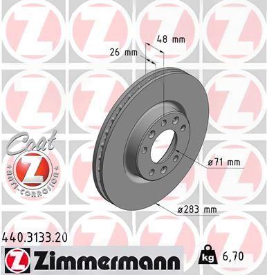 Гальмівний диск, Zimmermann 440313320