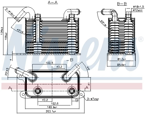 Оливний радіатор, автоматична коробка передач, VW T5 03-2,5TDi, Nissens 90722