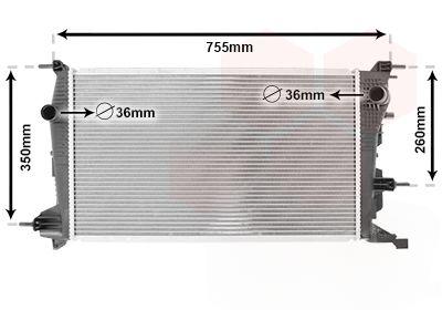 Радіатор, система охолодження двигуна, Van Wezel), Van Wezel 43002410