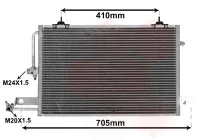 Конденсатор, система кондиціонування повітря, AUDI 100/A6 MT/AT 90-97, Van Wezel 03005117