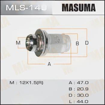 Колісна гайка, Toyota, Daihatsu, Lexus, Mitsubishi, Honda 12x1.5 /под ключ=21мм, Masuma MLS149