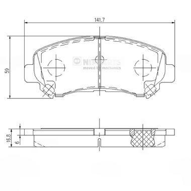 Комплект гальмівних накладок, дискове гальмо, Nipparts J3601096