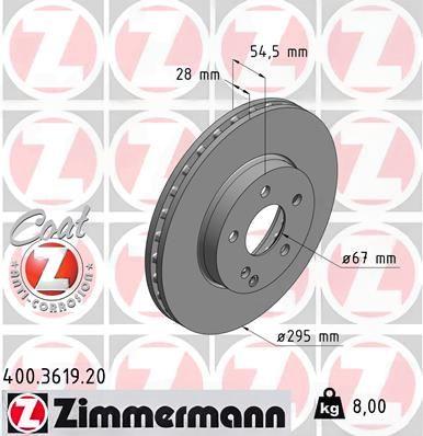 Гальмівний диск, Zimmermann 400.3619.20