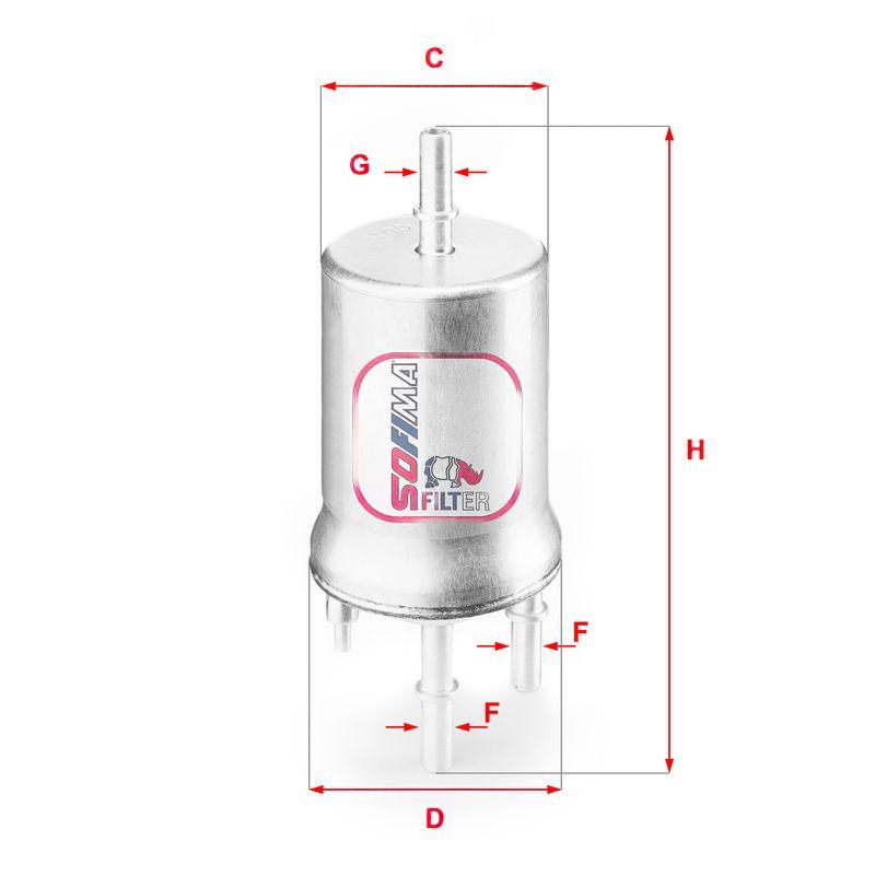 Фільтр палива, фільтрувальний елемент, SEAT/SKODA "1,2-1,4 "02-09, Sofima S1832B
