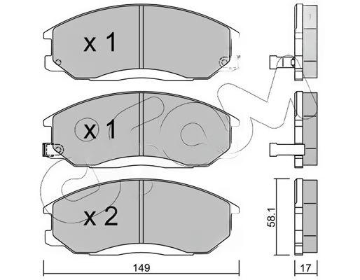Комплект гальмівних накладок, дискове гальмо, Cifam 8223640