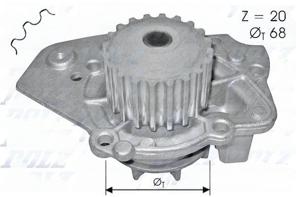 Водяний насос, кільк. зубц. 20, CITROEN/LADA/PEUGEOT/ROVER BX/Niva/405/218 "1,6-1,9 "82-03, Dolz N206