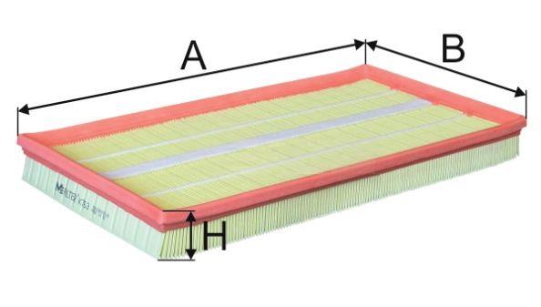Повітряний фільтр, фільтрувальний елемент, VIANO 2.0/2.2 CDI 3.0/3.2,VITO 109 CDI 2.2 111/115 CDI, Mfilter K763