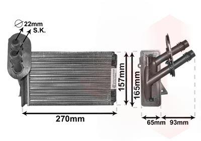 Теплообмінник, система опалення салону, Van Wezel 58006173