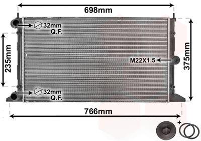 Радіатор, система охолодження двигуна, Van Wezel 58002188